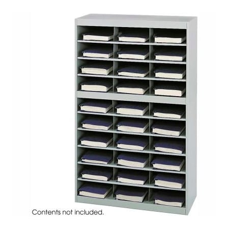 Safco 30 Compartment Steel Project Organizer - Gray 9274GR